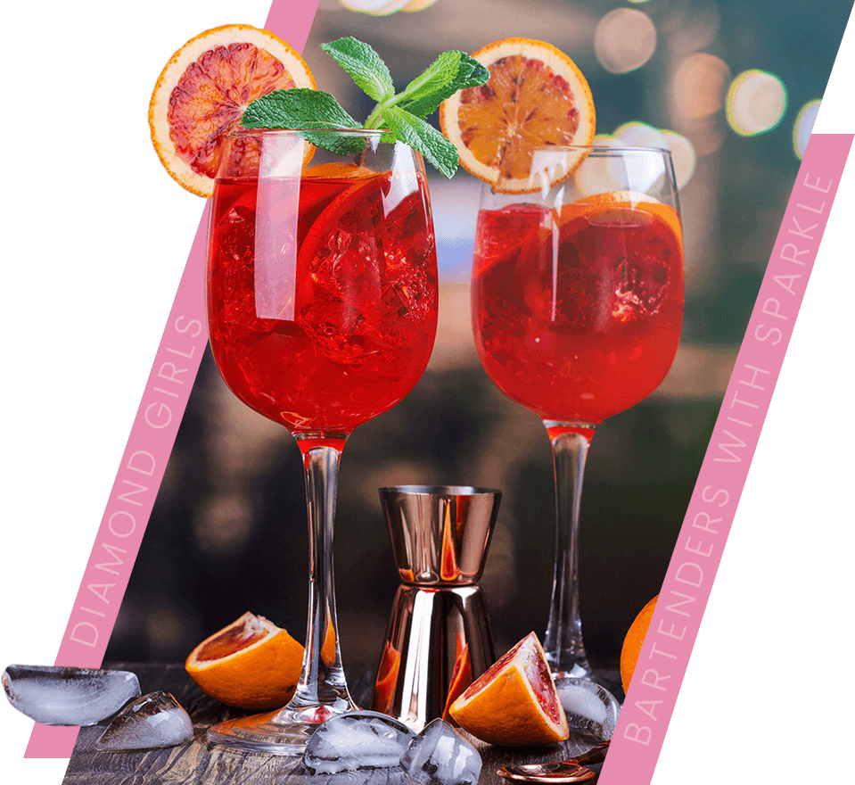 Italian Spritz Cocktail With Orange Slices on a Bar Counter